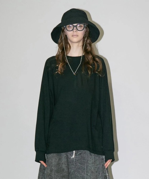 my beautiful landlet(マイビューティフルランドレット)の「【my beautiful landlet】 SUPIMA COTTON OVERSIZE RAGLAN L/S T-SHIRT(Tシャツ/カットソー・メンズ・ライトグレー/グレー/ブラック/ライトブルー・0/1)」の2枚目の写真
