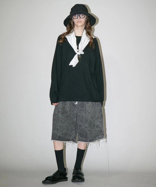 my beautiful landlet(マイビューティフルランドレット)の「【my beautiful landlet】 SUPIMA COTTON OVERSIZE RAGLAN L/S T-SHIRT(Tシャツ/カットソー・メンズ・ライトグレー/グレー/ブラック/ライトブルー・0/1)」の12枚目の写真