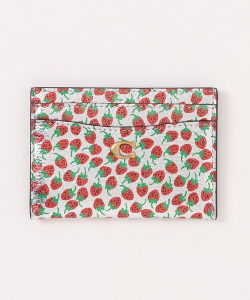 COACH（コーチ）の「エッセンシャル カード ケース・ストロベリー プリント（カードケース・レディース・シルバー系その他・ONE）」の4枚目の写真