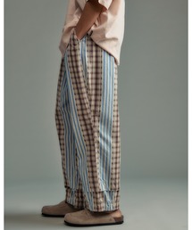 ADAM PATEK（アダムパテック）の「ADAMPATEK/jacquard check-stripe easy pants/チェックｘストライプジャガードイージーパンツ(AP2618016)（その他パンツ）」