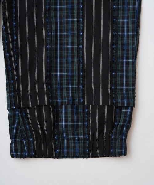 ADAM PATEK（アダムパテック）の「ADAMPATEK/jacquard check-stripe easy pants/チェックｘストライプジャガードイージーパンツ(AP2618016)（その他パンツ・レディース・ブラック/ホワイト・2/1）」の6枚目の写真