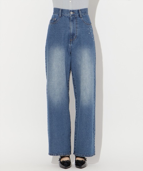 WILLSELECTION(ウィルセレクション)の「ビジューポケットワイドデニムパンツ(デニムパンツ・レディース・ブルー/ライトブルー・SMALL/MEDIUM)」の15枚目の写真