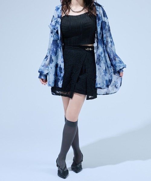 Ellno de Mavie（エルノデメヴィ）の「チャイナコードレースミニスカパン/SETUP対応（スカート・レディース・チャコール/ブルー/ブラック・FREE）」の17枚目の写真