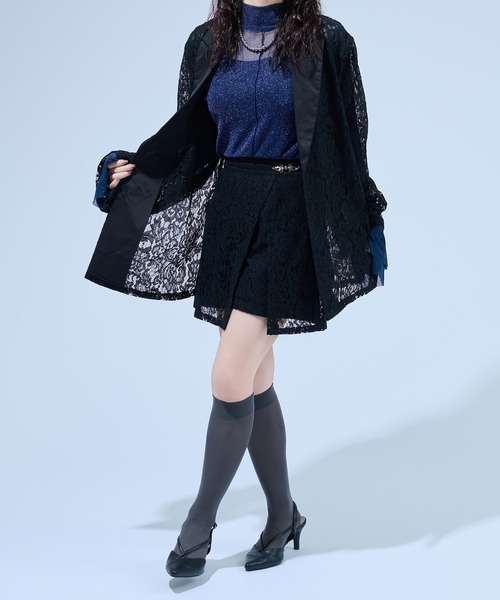 Ellno de Mavie（エルノデメヴィ）の「チャイナコードレースミニスカパン/SETUP対応（スカート・レディース・チャコール/ブルー/ブラック・FREE）」の16枚目の写真