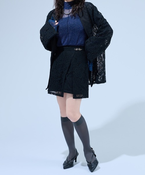 Ellno de Mavie（エルノデメヴィ）の「チャイナコードレースミニスカパン/SETUP対応（スカート・レディース・チャコール/ブルー/ブラック・FREE）」の15枚目の写真