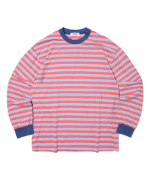 TAILOR STUDIO（テーラースタジオ）の「ストライプマリンコットンロングスリーブ（ピンク/ブルー）（Tシャツ/カットソー）」