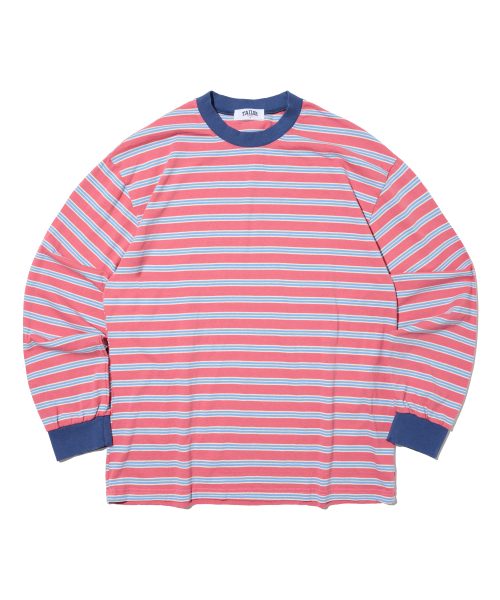 TAILOR STUDIO（テーラースタジオ）の「ストライプマリンコットンロングスリーブ（ピンク/ブルー）（Tシャツ/カットソー・レディース・その他・FREE）」の2枚目の写真