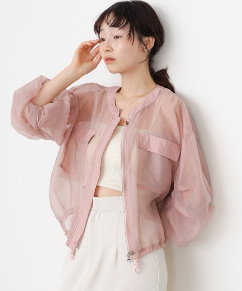 Bab（バブ）の「ドロストシアーブルゾン（ブルゾン・レディース・ブラック/ベージュ/ピンク/ホワイト系その他・M）」の4枚目の写真