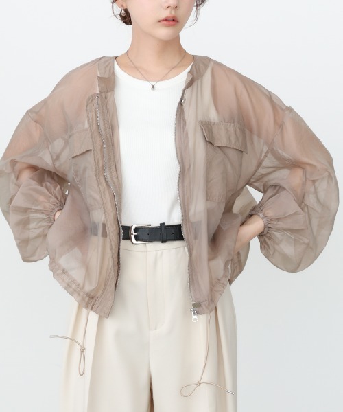 Bab（バブ）の「ドロストシアーブルゾン（ブルゾン・レディース・ブラック/ベージュ/ピンク/ホワイト系その他・M）」の14枚目の写真