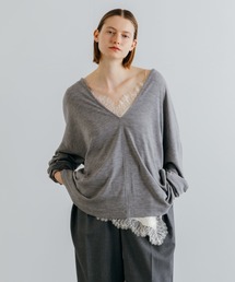 CREDONA | SUPER 120s FINE WOOL V NECK KNIT/スーパーファインウールネックニット(Tシャツ/カットソー)