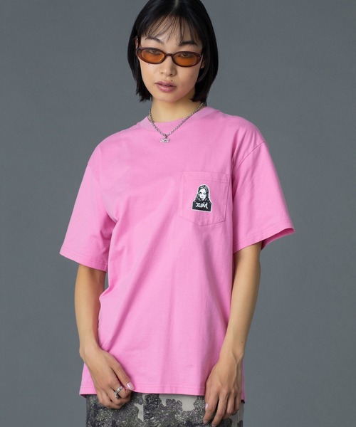 FACE AND WORDS POCKET S/S TEE（Tシャツ/カットソー）｜X-girl