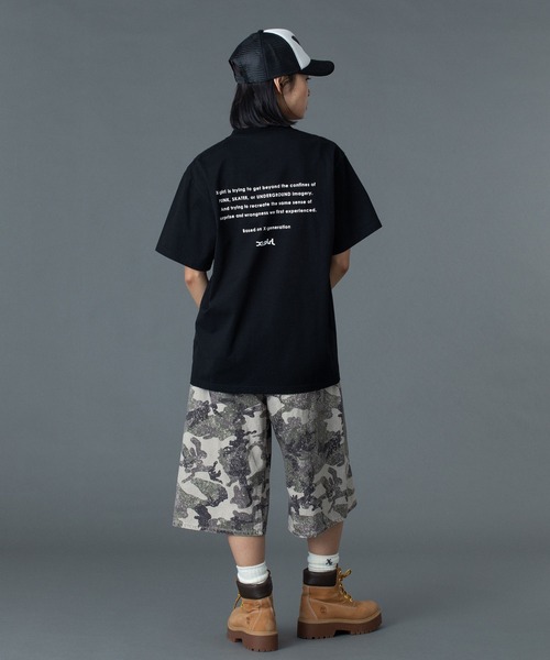 X-girl（エックスガール）の「FACE AND WORDS POCKET S/S TEE（Tシャツ/カットソー・レディース・ライトピンク/ブラック/ホワイト・S/M/L）」の4枚目の写真