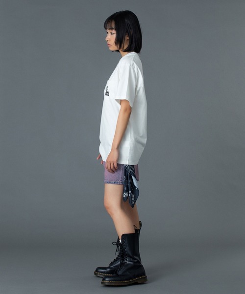 X-girl（エックスガール）の「FACE AND WORDS POCKET S/S TEE（Tシャツ/カットソー・レディース・ライトピンク/ブラック/ホワイト・S/M/L）」の11枚目の写真