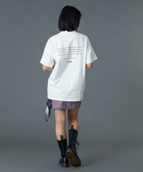 X-girl（エックスガール）の「FACE AND WORDS POCKET S/S TEE（Tシャツ/カットソー・レディース・ライトピンク/ブラック/ホワイト・S/M/L）」の13枚目の写真