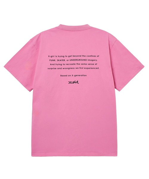X-girl（エックスガール）の「FACE AND WORDS POCKET S/S TEE（Tシャツ/カットソー・レディース・ライトピンク/ブラック/ホワイト・S/M/L）」の16枚目の写真