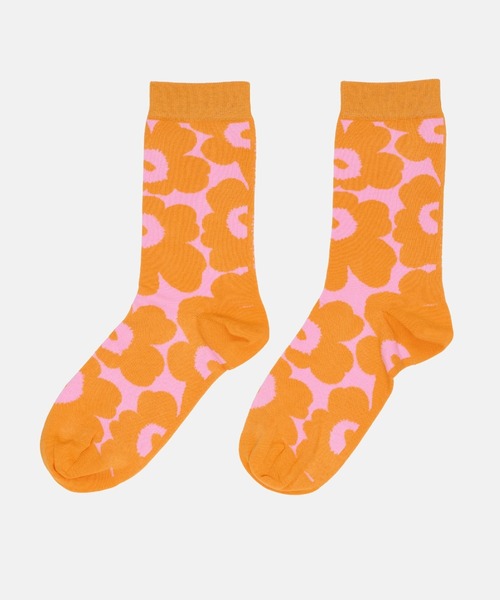 marimekko（マリメッコ）の「Linjaus Unikko /  Socks（ソックス/靴下・レディース・ホワイト/グリーン/オレンジ・34/37/40）」の3枚目の写真