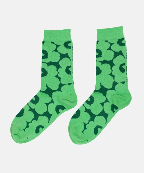 marimekko（マリメッコ）の「Linjaus Unikko /  Socks（ソックス/靴下・レディース・ホワイト/グリーン/オレンジ・34/37/40）」の2枚目の写真