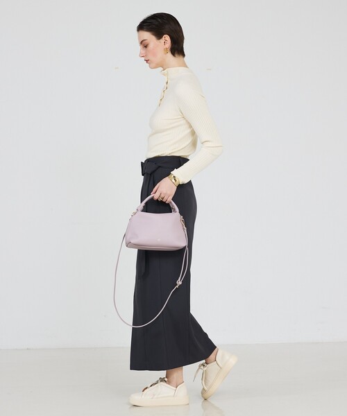 LOWELL things（ロウェル　シングス）の「Muget/ダブルハンドルミニショルダーBAG（ショルダーバッグ・レディース・アイボリー/ライトブルー/ライラック/ブラック・フリー）」の5枚目の写真