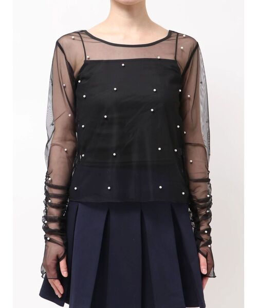 dazzlin（ダズリン）の「2wayシアートップス（Tシャツ/カットソー・レディース・オフホワイト/グレー/ブラック/アイボリー・FREE）」の6枚目の写真