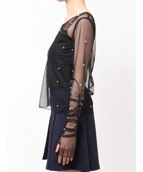 dazzlin（ダズリン）の「2wayシアートップス（Tシャツ/カットソー・レディース・オフホワイト/グレー/ブラック/アイボリー・FREE）」の7枚目の写真