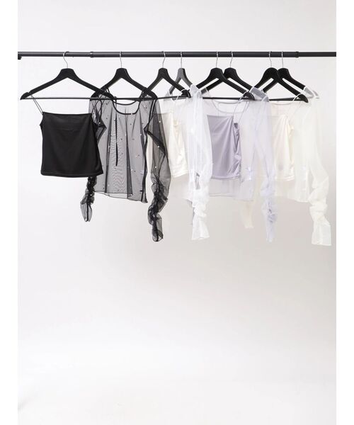 dazzlin（ダズリン）の「2wayシアートップス（Tシャツ/カットソー・レディース・オフホワイト/グレー/ブラック/アイボリー・FREE）」の13枚目の写真