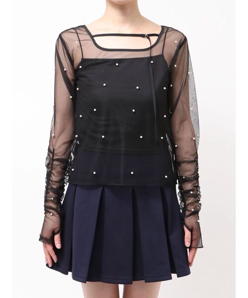 dazzlin（ダズリン）の「2wayシアートップス（Tシャツ/カットソー・レディース・オフホワイト/グレー/ブラック/アイボリー・FREE）」の14枚目の写真