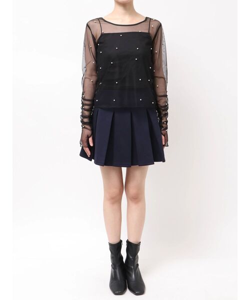 dazzlin（ダズリン）の「2wayシアートップス（Tシャツ/カットソー・レディース・オフホワイト/グレー/ブラック/アイボリー・FREE）」の15枚目の写真