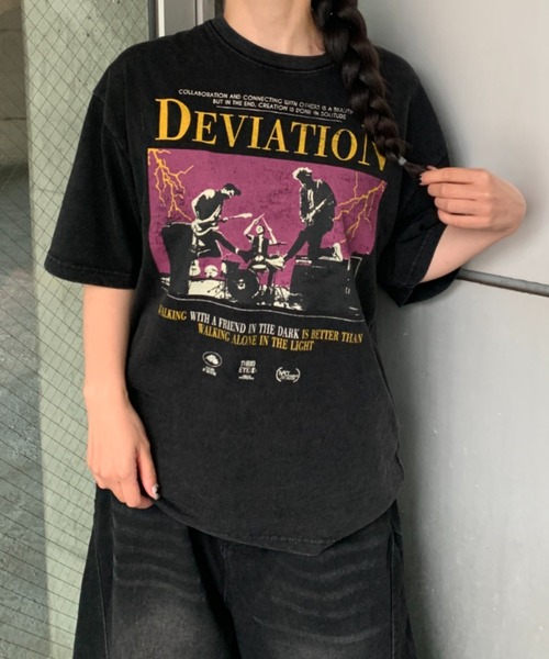 link lot(リンクロット)の「古着オマージュ加工プリントTシャツ(Tシャツ/カットソー・メンズ・ブラック系その他/ブラック系その他2/ブラック/ブラック系その他3/ブラック系その他4/ブラック系その他6/ブラック系その他7/ブラック系その他5・L/M)」の6枚目の写真