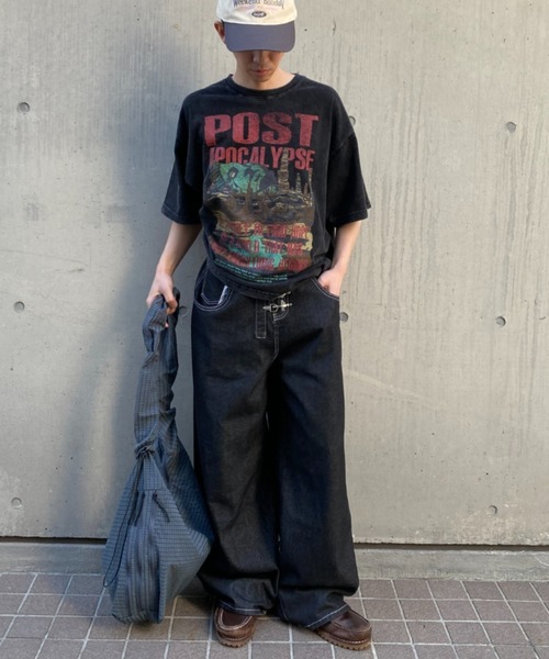 link lot(リンクロット)の「古着オマージュ加工プリントTシャツ(Tシャツ/カットソー・メンズ・ブラック系その他/ブラック系その他2/ブラック/ブラック系その他3/ブラック系その他4/ブラック系その他6/ブラック系その他7/ブラック系その他5・L/M)」の9枚目の写真