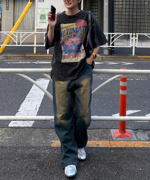 link lot(リンクロット)の「古着オマージュ加工プリントTシャツ(Tシャツ/カットソー・メンズ・ブラック系その他/ブラック系その他2/ブラック/ブラック系その他3/ブラック系その他4/ブラック系その他6/ブラック系その他7/ブラック系その他5・L/M)」の12枚目の写真