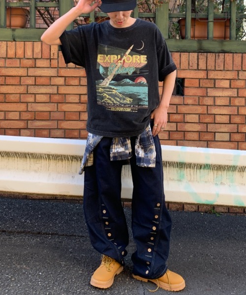 link lot(リンクロット)の「古着オマージュ加工プリントTシャツ(Tシャツ/カットソー・メンズ・ブラック系その他/ブラック系その他2/ブラック/ブラック系その他3/ブラック系その他4/ブラック系その他6/ブラック系その他7/ブラック系その他5・L/M)」の16枚目の写真