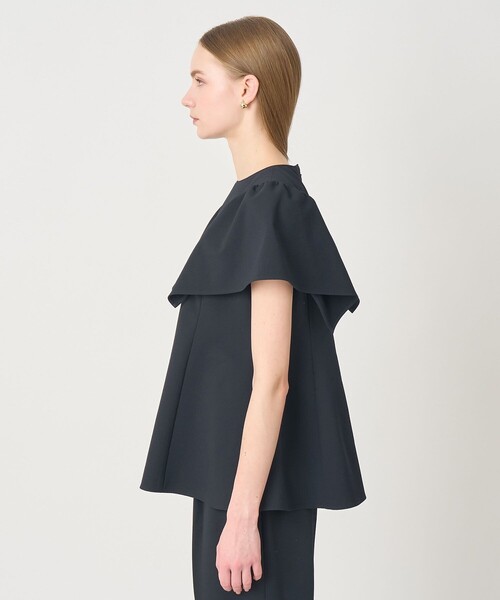 ANAYI（アナイ）の「【セットアップ対応商品】サッカーストレッチペプラム ブラウス（シャツ/ブラウス・レディース・ネイビー・36/38）」の3枚目の写真