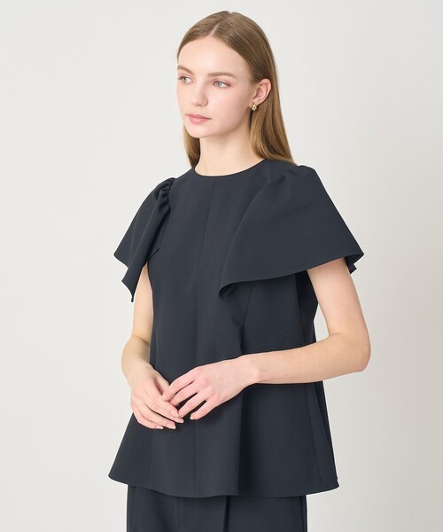 ANAYI（アナイ）の「【セットアップ対応商品】サッカーストレッチペプラム ブラウス（シャツ/ブラウス・レディース・ネイビー・36/38）」の5枚目の写真