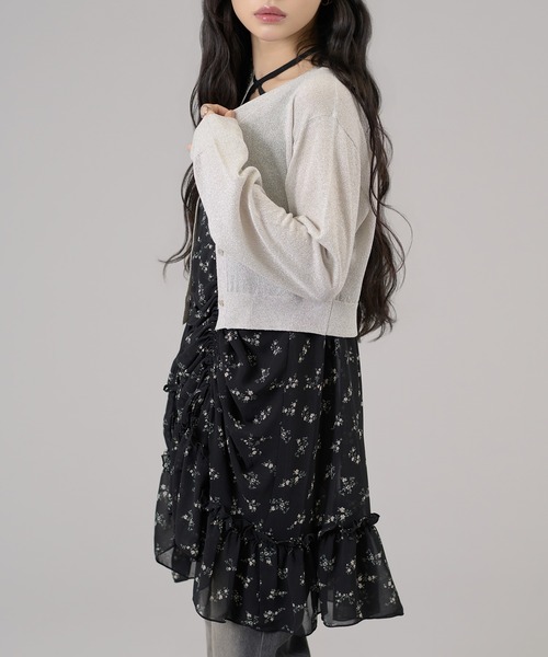 apres jour mignon(アプレジュールミニョン)の「ラメシアーカーディガン(カーディガン/ボレロ・レディース・ブラック/アイボリー/グリーン・LARGE/フリー)」の22枚目の写真
