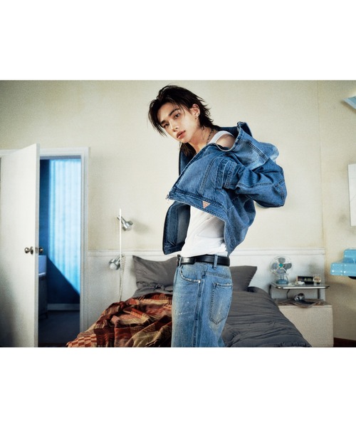 Y2k Guess reversible gimmickジャケットギャル男お兄系 archive Y2K 鬼ファー 短丈 デニムジャケット お兄系 平成 00s ギャル