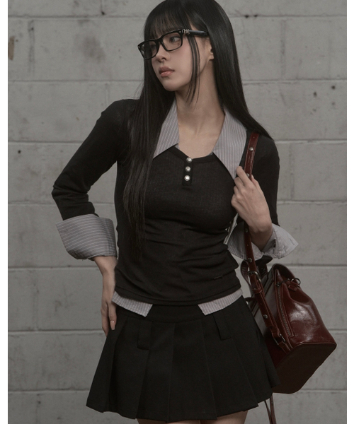 KHAKIPOINT(カーキポイント)の「Steel Button Top (black)(Tシャツ/カットソー・レディース・その他・FREE)」の1枚目の写真