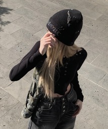 KsG（ケーエスジー）の「ビジューチェーンニットキャップ（キャップ）」