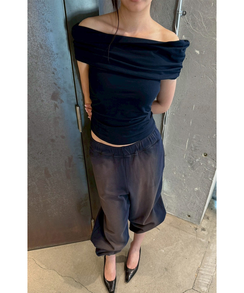 COOME/コーメ】 FOLD OVER SLEEVELESS TOP（Tシャツ/カットソー