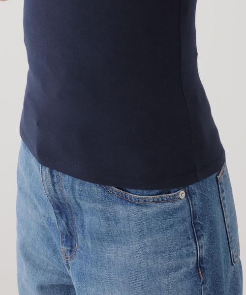 COOME（コーメ）の「【COOME/コーメ】 FOLD OVER SLEEVELESS TOP（Tシャツ/カットソー・レディース・ブラウン/ネイビー・SMALL）」の10枚目の写真