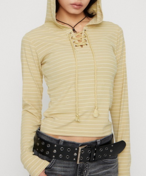 laguagem LACE UP HOODIE トップス セール】LACE UP HOODIE トップス（パーカー）｜LAGUA GEM