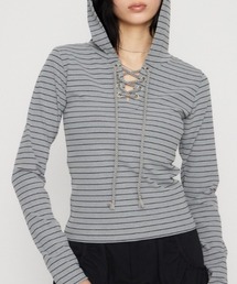 LACE UP HOODIE トップス