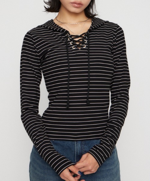 セール】LACE UP HOODIE トップス（パーカー）｜LAGUA GEM