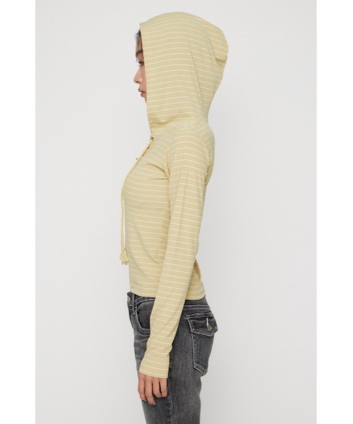 LAGUA GEM(ラグアジェム)の「LACE UP HOODIE トップス(パーカー・レディース・グレー/ライトイエロー/ブラック・FREE)」の17枚目の写真