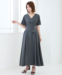 シャツ+ギャザーキャミワンピースSET（ワンピース）｜Elishe（エリシェ