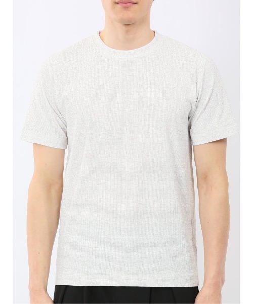 TAKA-Q（タカキュー）の「【ストレッチ メッシュ 軽量】タカキュー かすれプリント クルーネック 半袖 Tシャツ（Tシャツ/カットソー・メンズ・ライトグレー/ホワイト×ブラック・MEDIUM/LARGE/X-LARGE）」の22枚目の写真