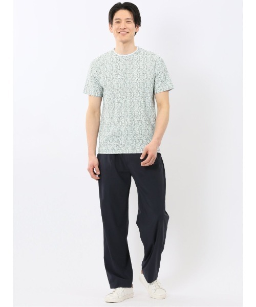 TAKA-Q（タカキュー）の「【ストレッチ メッシュ 軽量】タカキュー かすれプリント クルーネック 半袖 Tシャツ（Tシャツ/カットソー・メンズ・ライトグレー/ホワイト×ブラック・MEDIUM/LARGE/X-LARGE）」の12枚目の写真