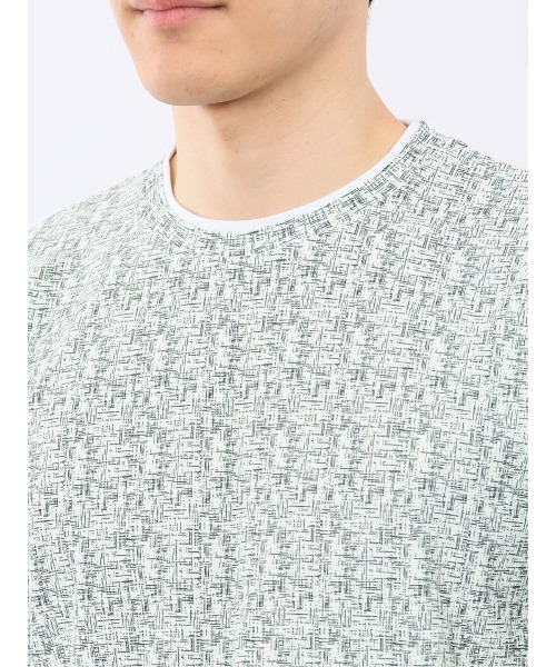 TAKA-Q（タカキュー）の「【ストレッチ メッシュ 軽量】タカキュー かすれプリント クルーネック 半袖 Tシャツ（Tシャツ/カットソー・メンズ・ライトグレー/ホワイト×ブラック・MEDIUM/LARGE/X-LARGE）」の8枚目の写真