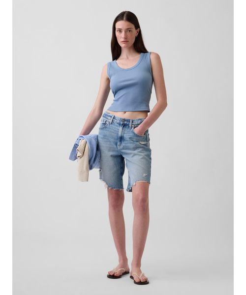 GAP(ギャップ)の「Gapロゴ入り リブ クロップド スクープネック タンクトップ(タンクトップ・レディース・ブラック/ベージュ/ブルー/ホワイト・XXS/XL/L/M/S/XS)」の9枚目の写真