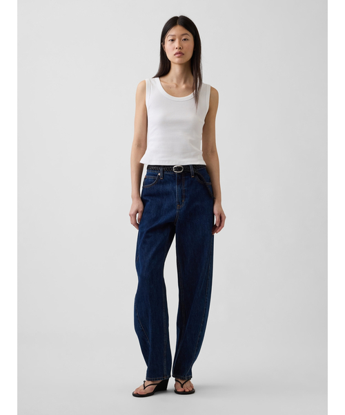 GAP(ギャップ)の「Gapロゴ入り リブ クロップド スクープネック タンクトップ(タンクトップ・レディース・ブラック/ベージュ/ブルー/ホワイト・XXS/XL/L/M/S/XS)」の10枚目の写真