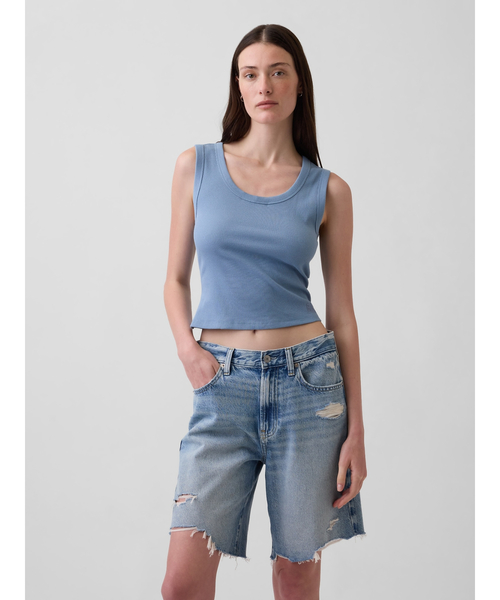 GAP(ギャップ)の「Gapロゴ入り リブ クロップド スクープネック タンクトップ(タンクトップ・レディース・ブラック/ベージュ/ブルー/ホワイト・XXS/XL/L/M/S/XS)」の6枚目の写真